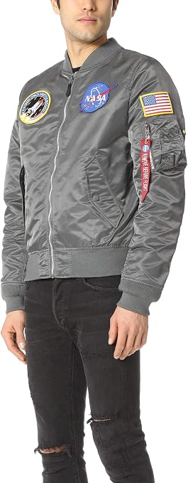 Amazon | Alpha Industries メンズ L-2b NASA ボンバーフライト